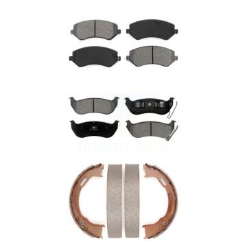 Front Rear Semi-Metallic Brake Pads And Parking Shoes Kit For 2003-2007 Jeep Liberty KSN-100830