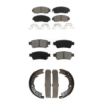 Front Rear Semi-Metallic Brake Pads And Parking Shoes Kit For 2005-2010 Honda Odyssey KSN-100834