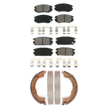 Front Rear Semi-Metallic Brake Pads & Parking Shoes Kit For Chevrolet Equinox GMC Terrain KSN-100837