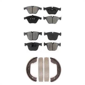 Front Rear Semi-Metallic Brake Pads & Parking Shoes Kit For BMW 650i 645Ci 550i 750i 545i KSN-100840