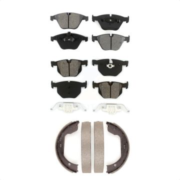 Front Rear Semi-Metallic Brake Pads Parking Shoes Kit For BMW 530i 530xi 528i xDrive 525i KSN-100841