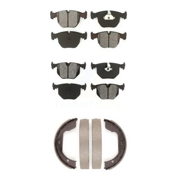 Front Rear Semi-Metallic Brake Pads And Parking Shoes Kit For BMW X5 M5 KSN-100843