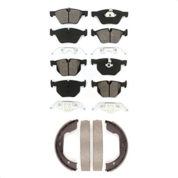 Front Rear Semi-Metallic Brake Pads And Parking Shoes Kit For BMW 525i KSN-100844