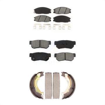 Front Rear Semi-Metallic Brake Pads And Parking Shoes Kit For 2001-2006 Hyundai Santa Fe KSN-100845