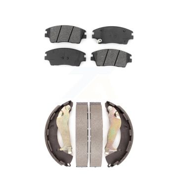 Front Rear Semi-Metallic Brake Pads And Drum Shoes Kit For 2017-2020 Hyundai Elantra 1.6L KSN-100846