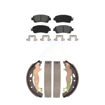 Front Rear Semi-Metallic Brake Pads And Drum Shoes Kit For Toyota Yaris iA Scion KSN-100848