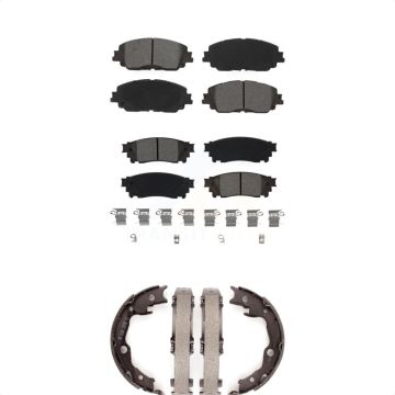 Front Rear Semi-Metallic Brake Pads And Parking Shoes Kit For Toyota RAV4 Camry KSN-100859