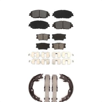 Front Rear Semi-Metallic Brake Pads And Parking Shoes Kit For Toyota Camry KSN-100860
