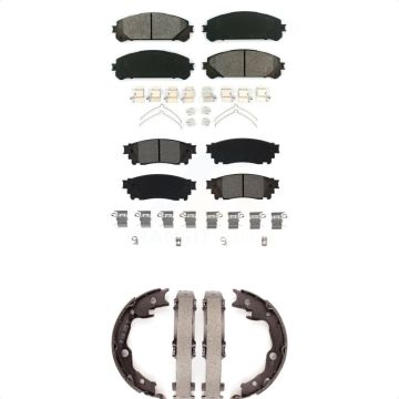 Front Rear Semi-Metallic Brake Pads And Parking Shoes Kit For Toyota Camry TRD KSN-100861