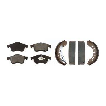 Front Rear Semi-Metallic Brake Pads And Drum Shoes Kit For 2015-2021 Ram ProMaster City KSN-100872