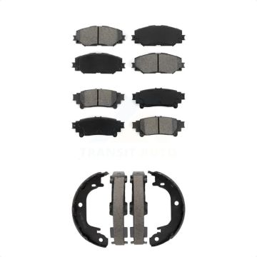 Front Rear Semi-Metallic Brake Pads And Parking Shoes Kit For 2012-2018 Toyota Prius V KSN-100874
