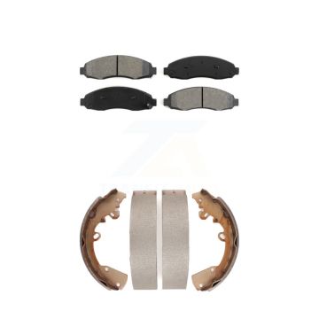 Front Rear Semi-Metallic Brake Pads And Drum Shoes Kit For 2004 Dodge Dakota 3.7L KSN-100885