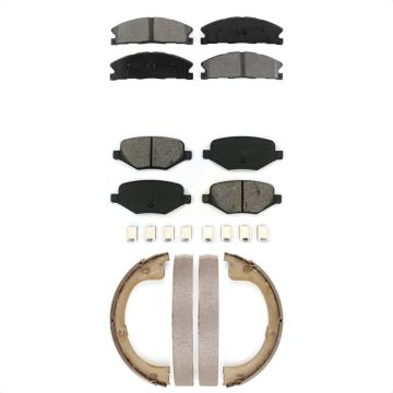 Front Rear Semi-Metallic Brake Pads And Parking Shoes Kit For Lincoln MKT KSN-100888