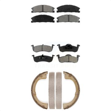 Front Rear Semi-Metallic Brake Pads And Parking Shoes Kit For Lincoln MKT KSN-100889