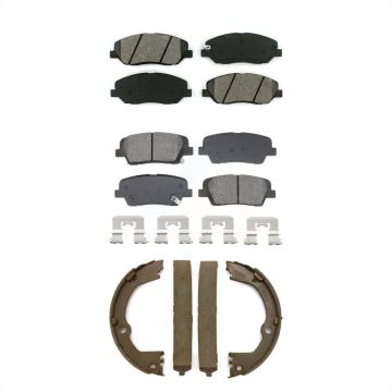 Front Rear Semi-Metallic Brake Pads And Parking Shoes Kit For Hyundai Santa Fe XL 3.3L KSN-100890
