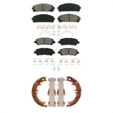 Front Rear Semi-Metallic Brake Pads And Parking Shoes Kit For 2008-2013 Toyota Highlander KSN-100892