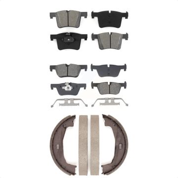 Front Rear Semi-Metallic Brake Pads And Parking Shoes Kit For BMW 320i xDrive 328i 328d KSN-100897