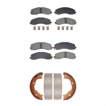 Front Rear Semi-Metallic Brake Pads Parking Shoe Kit For Ram 3500 With Single Wheels KSN-100902
