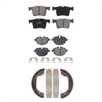 Front Rear Semi-Metallic Brake Pads And Parking Shoes Kit For 2011 BMW X3 xDrive28i KSN-100905