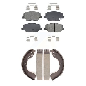 Front Rear Semi-Metallic Brake Pads & Drum Shoes Kit For 2017 Jeep Compass New Body Style KSN-100907