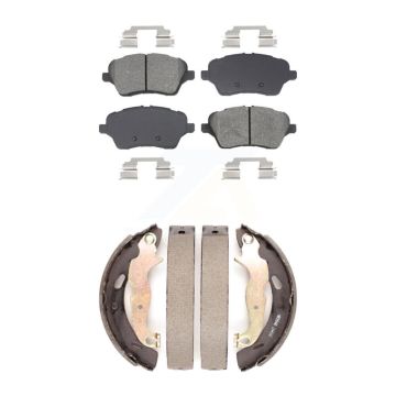 Front Rear Semi-Metallic Brake Pads And Drum Shoes Kit For 2014-2019 Ford Fiesta ST KSN-100911