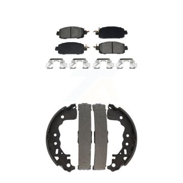 Front Rear Semi-Metallic Brake Pads Drum Shoes Kit For 2021 Nissan Kicks Disc rear brakes KSN-100913