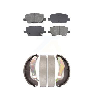 Front Rear Semi-Metallic Brake Pads And Drum Shoes Kit For 2018-2020 Chevrolet Sonic KSN-100917