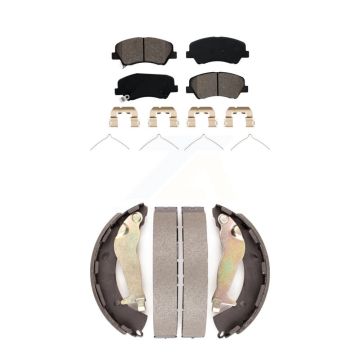 Front Rear Semi-Metallic Brake Pads And Drum Shoes Kit For Kia Rio Hyundai Accent KSN-100921