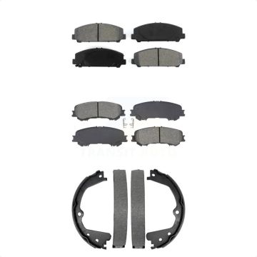 Front Rear Semi-Metallic Brake Pads And Parking Shoes Kit For 2017-2023 Nissan TITAN KSN-100922