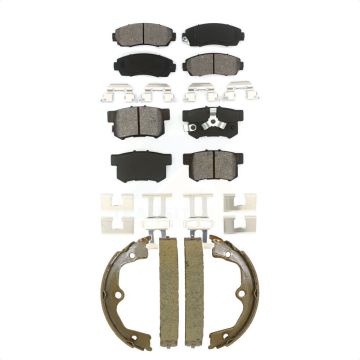 Front Rear Semi-Metallic Brake Pads And Parking Shoes Kit For Honda Accord Crosstour KSN-100925