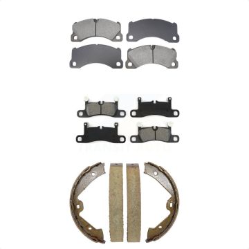 Front Rear Semi-Metallic Brake Pads And Parking Shoes Kit For Volkswagen Touareg Porsche KSN-100927