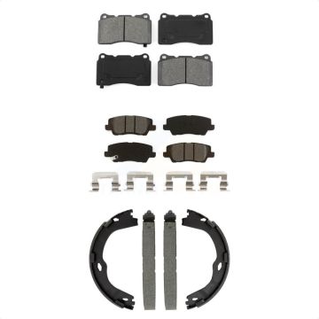 Front Rear Semi-Metallic Brake Pads And Parking Shoes Kit For Cadillac ATS CTS KSN-100931