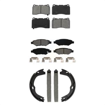 Front Rear Semi-Metallic Brake Pads And Parking Shoes Kit For Cadillac CTS KSN-100932