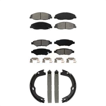 Front Rear Semi-Metallic Brake Pads And Parking Shoes Kit For Cadillac CTS KSN-100933