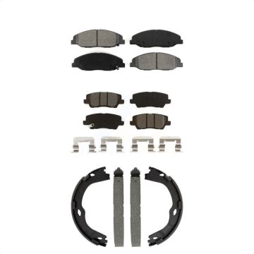 Front Rear Semi-Metallic Brake Pads And Parking Shoes Kit For Cadillac CTS KSN-100934