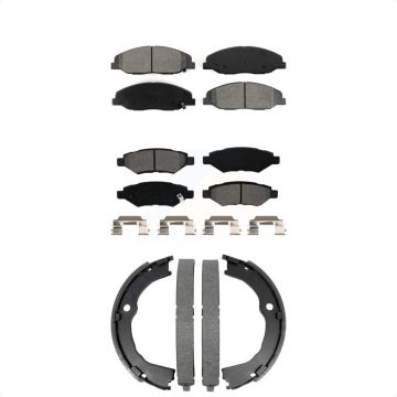 Front Rear Semi-Metallic Brake Pads And Parking Shoes Kit For Cadillac CTS KSN-100936