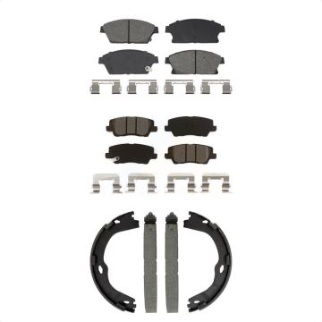 Front Rear Semi-Metallic Brake Pads And Parking Shoes Kit For Cadillac ATS KSN-100939