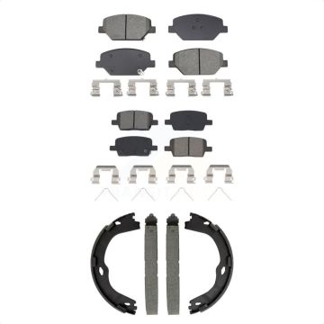 Front Rear Semi-Metallic Brake Pads And Parking Shoes Kit For Chevrolet Camaro KSN-100942