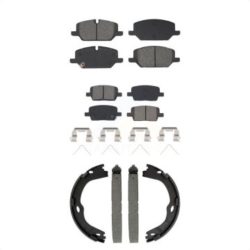 Front Rear Semi-Metallic Brake Pads Parking Shoe Kit For 21-22 Chevrolet Camaro LT/LT1/LS KSN-100945