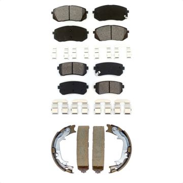 Front Rear Semi-Metallic Brake Pads Parking Shoes Kit For Hyundai Tucson Kia Sportage AWD KSN-100946