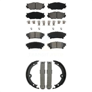 Front Rear Semi-Metallic Brake Pads Parking Shoe Kit For Lexus IS250 With F Sport Package KSN-100951