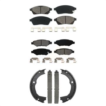 Front Rear Semi-Metallic Brake Pads And Parking Shoes Kit For 2010-2016 Cadillac SRX KSN-100954