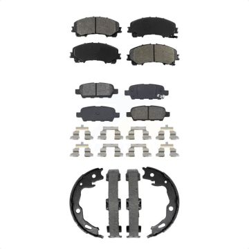 Front Rear Semi-Metallic Brake Pads And Parking Shoes Kit For Nissan Rogue KSN-100956