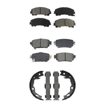 Front Rear Semi-Metallic Brake Pads And Parking Shoes Kit For Nissan Rogue KSN-100957