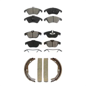 Front Rear Semi-Metallic Brake Pads And Parking Shoe Kit For Mercedes-Benz C300 E350 C350 KSN-100962