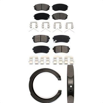 Front Rear Semi-Metallic Brake Pads Parking Shoes Kit For 15-16 Hyundai Sonata GAS engine KSN-100966