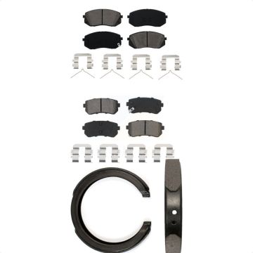 Front Rear Semi-Metallic Brake Pads And Parking Shoes Kit For Kia Optima KSN-100967