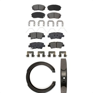 Front Rear Semi-Metallic Brake Pads And Parking Shoes Kit For Kia Optima KSN-100968