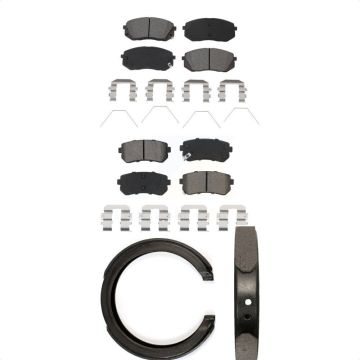 Front Rear Semi-Metallic Brake Pads And Parking Shoes Kit For Kia Optima KSN-100969