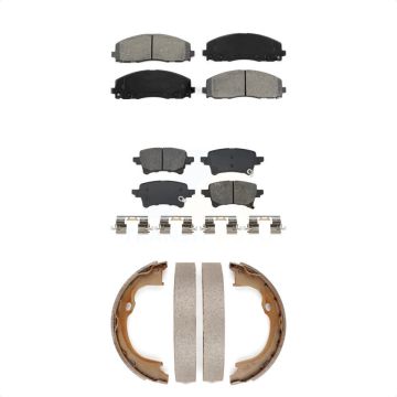 Front Rear Semi-Metallic Brake Pads And Parking Shoes Kit For Jeep Wrangler Gladiator KSN-100976